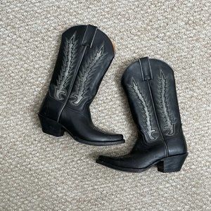 Frye black cowboy western boots size 6